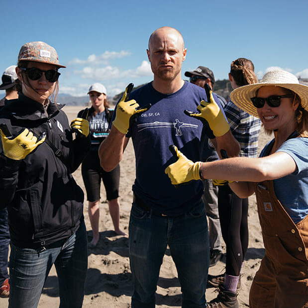 People cleaning up